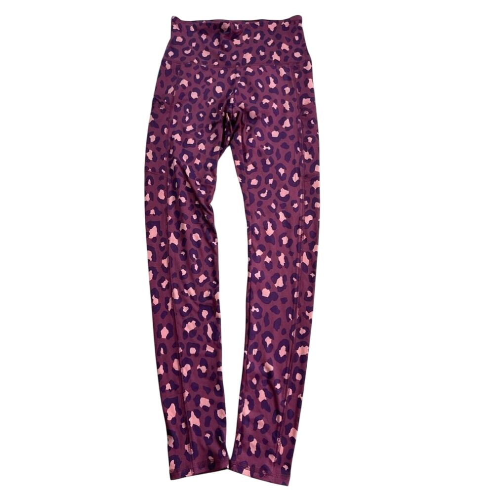 Wild Fable High Rise Leggings Purple Pink Leopard Print Girls Size XS New